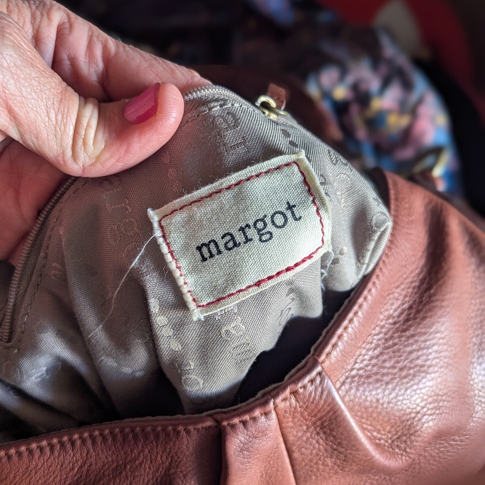 Margot Brown Leather Purse. Hobo, Boho. Fold Over. Shoulder Bag Purse - Picture 14 of 15